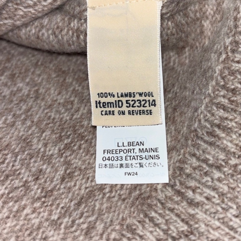 NWT LL Bean Womens Boyfriend Cardigan Lambs Wool Heathered Oatmeal Buttons M - Picture 5 of 7